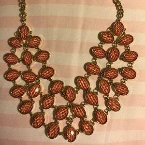 Burnt orange glass statement necklace